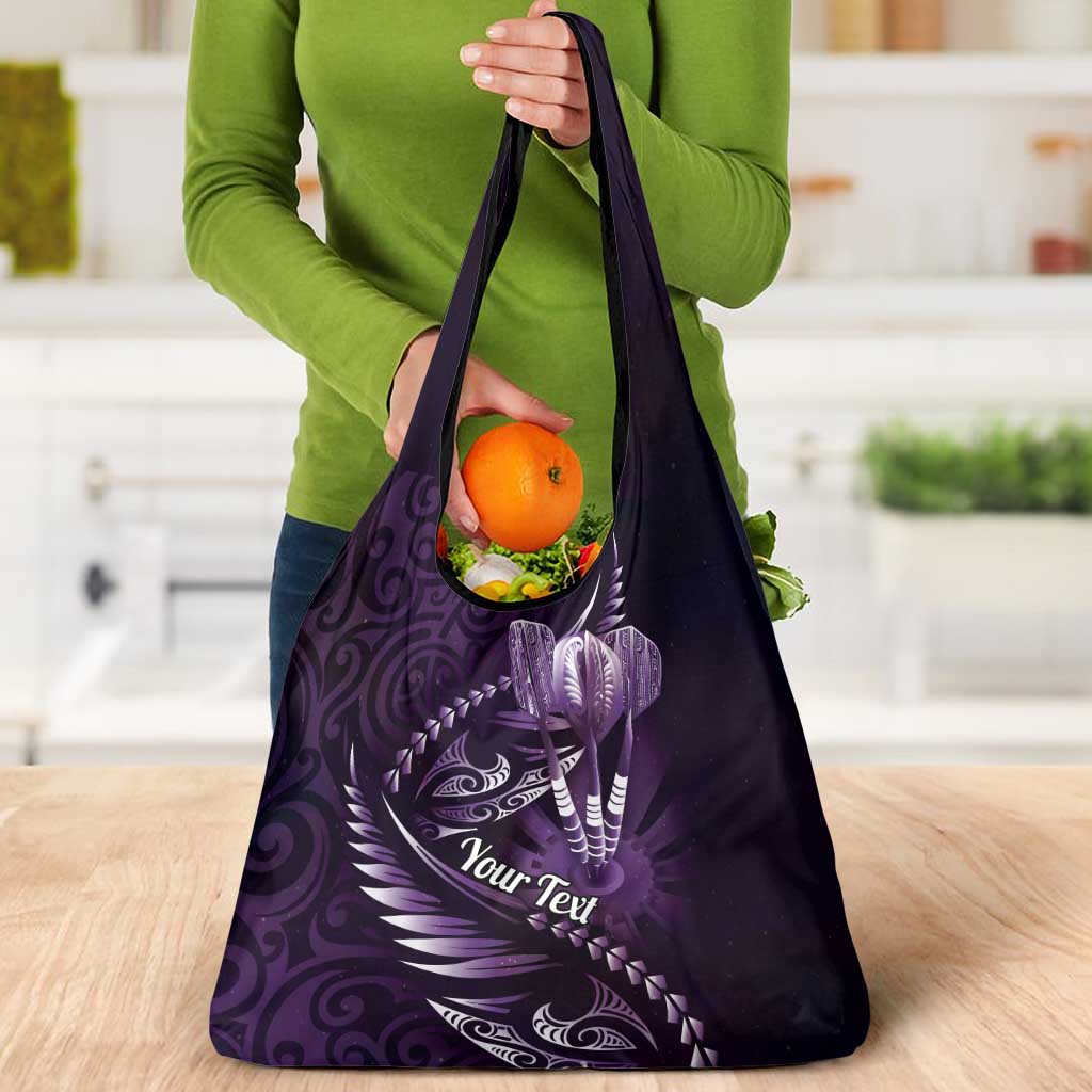 Personalised All Purple New Zealand Darts Grocery Bag Aoteroa Fern Maori Galaxy Style LT14 - Polynesian Pride