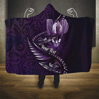 Personalised All Purple New Zealand Darts Hooded Blanket Aoteroa Fern Maori Galaxy Style LT14 - Polynesian Pride