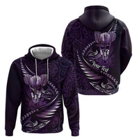 Personalised All Purple New Zealand Darts Hoodie Aoteroa Fern Maori Galaxy Style LT14 - Polynesian Pride