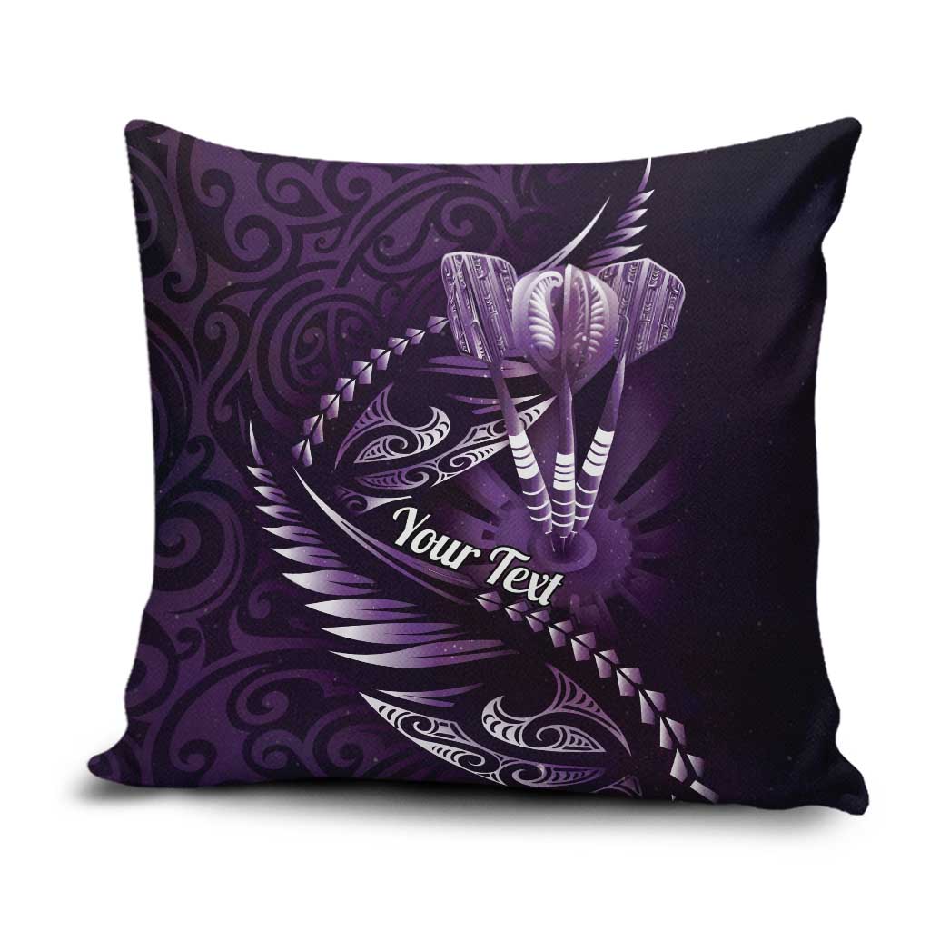 Personalised All Purple New Zealand Darts Pillow Cover Aoteroa Fern Maori Galaxy Style - Polynesian Pride