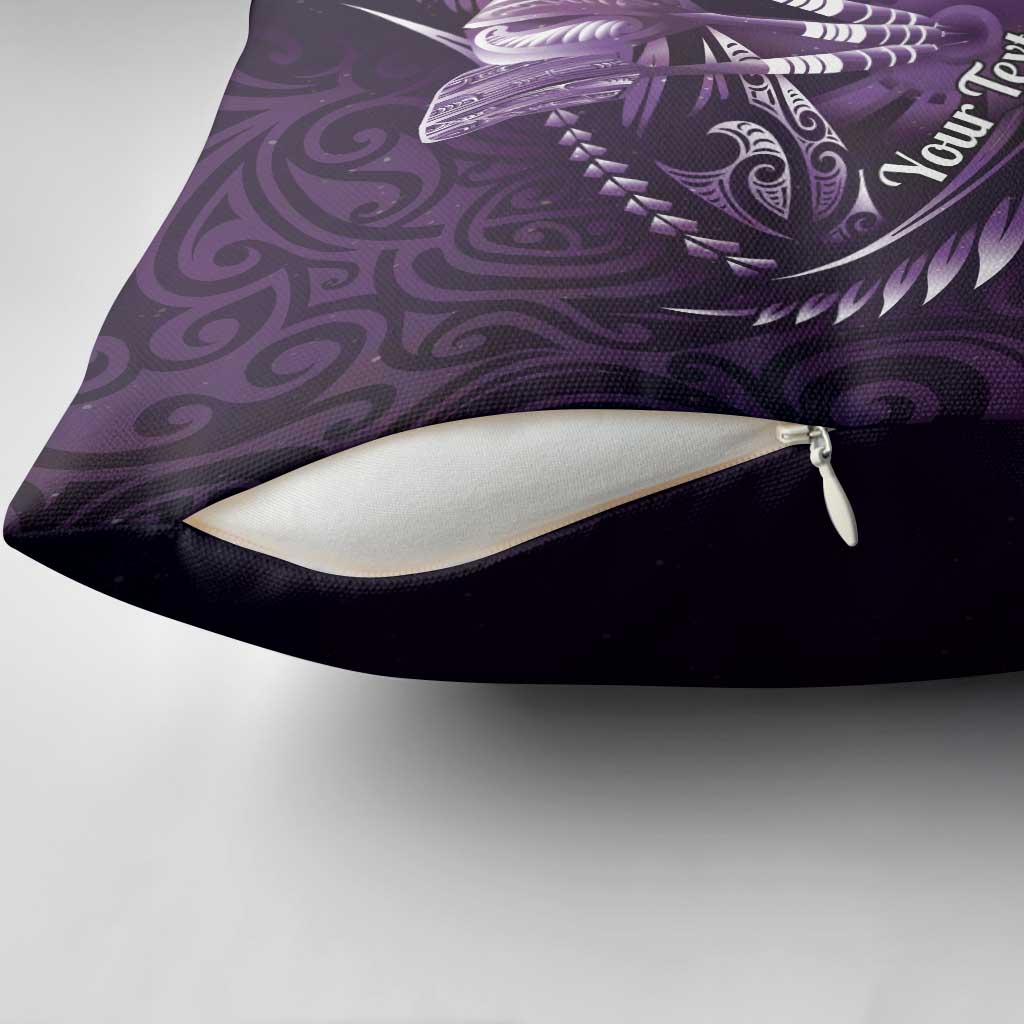 Personalised All Purple New Zealand Darts Pillow Cover Aoteroa Fern Maori Galaxy Style LT14 - Polynesian Pride