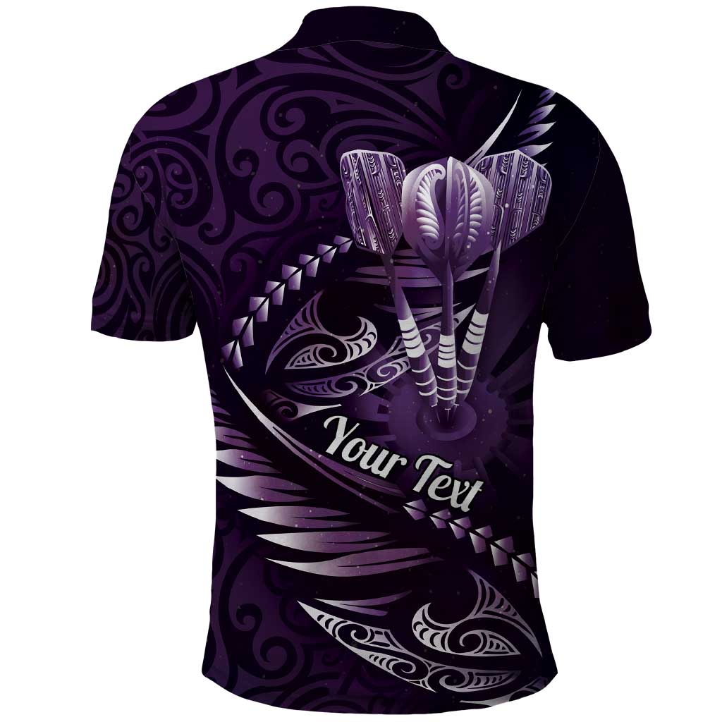 Personalised All Purple New Zealand Darts Polo Shirt Aoteroa Fern Maori Galaxy Style LT14 - Polynesian Pride