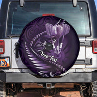 Personalised All Purple New Zealand Darts Spare Tire Cover Aoteroa Fern Maori Galaxy Style LT14 Purple - Polynesian Pride