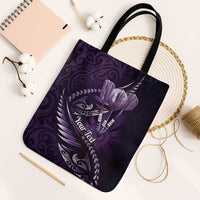 Personalised All Purple New Zealand Darts Tote Bag Aoteroa Fern Maori Galaxy Style LT14 Black Strap One Size Purple - Polynesian Pride