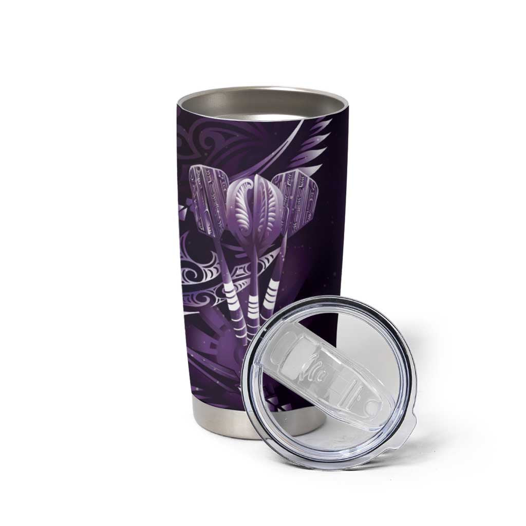 All Purple New Zealand Darts Tumbler Cup Aoteroa Fern Maori Galaxy Style LT14 - Polynesian Pride