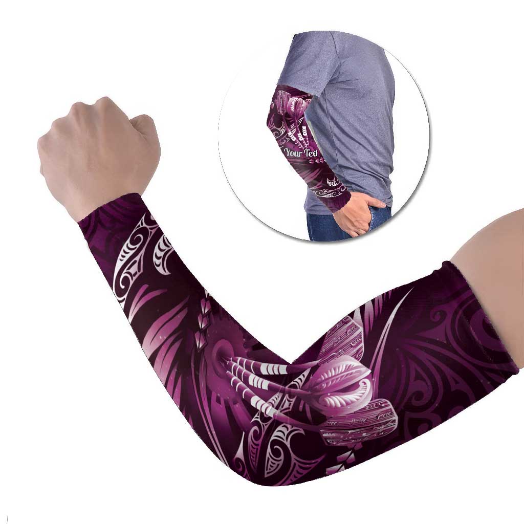 Personalised All Pink New Zealand Darts Arm Sleeves Aoteroa Fern Maori Galaxy Style - Polynesian Pride