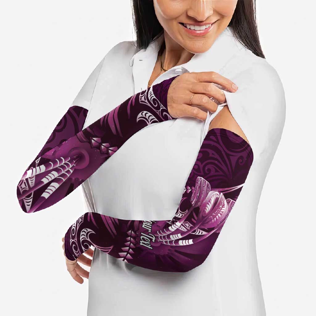 Personalised All Pink New Zealand Darts Arm Sleeves Aoteroa Fern Maori Galaxy Style - Polynesian Pride
