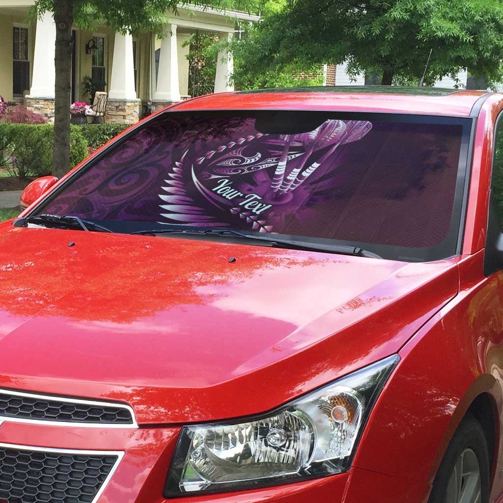 Personalised All Pink New Zealand Darts Auto Sun Shade Aoteroa Fern Maori Galaxy Style - Polynesian Pride