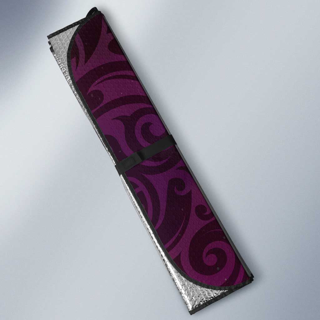 Personalised All Pink New Zealand Darts Auto Sun Shade Aoteroa Fern Maori Galaxy Style - Polynesian Pride