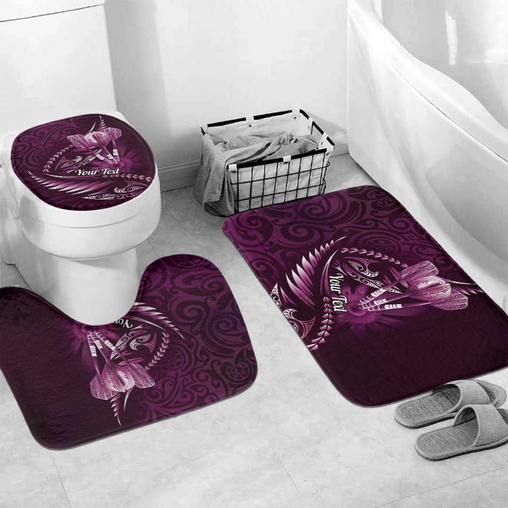 Personalised All Pink New Zealand Darts Bathroom Set Aoteroa Fern Maori Galaxy Style - Polynesian Pride