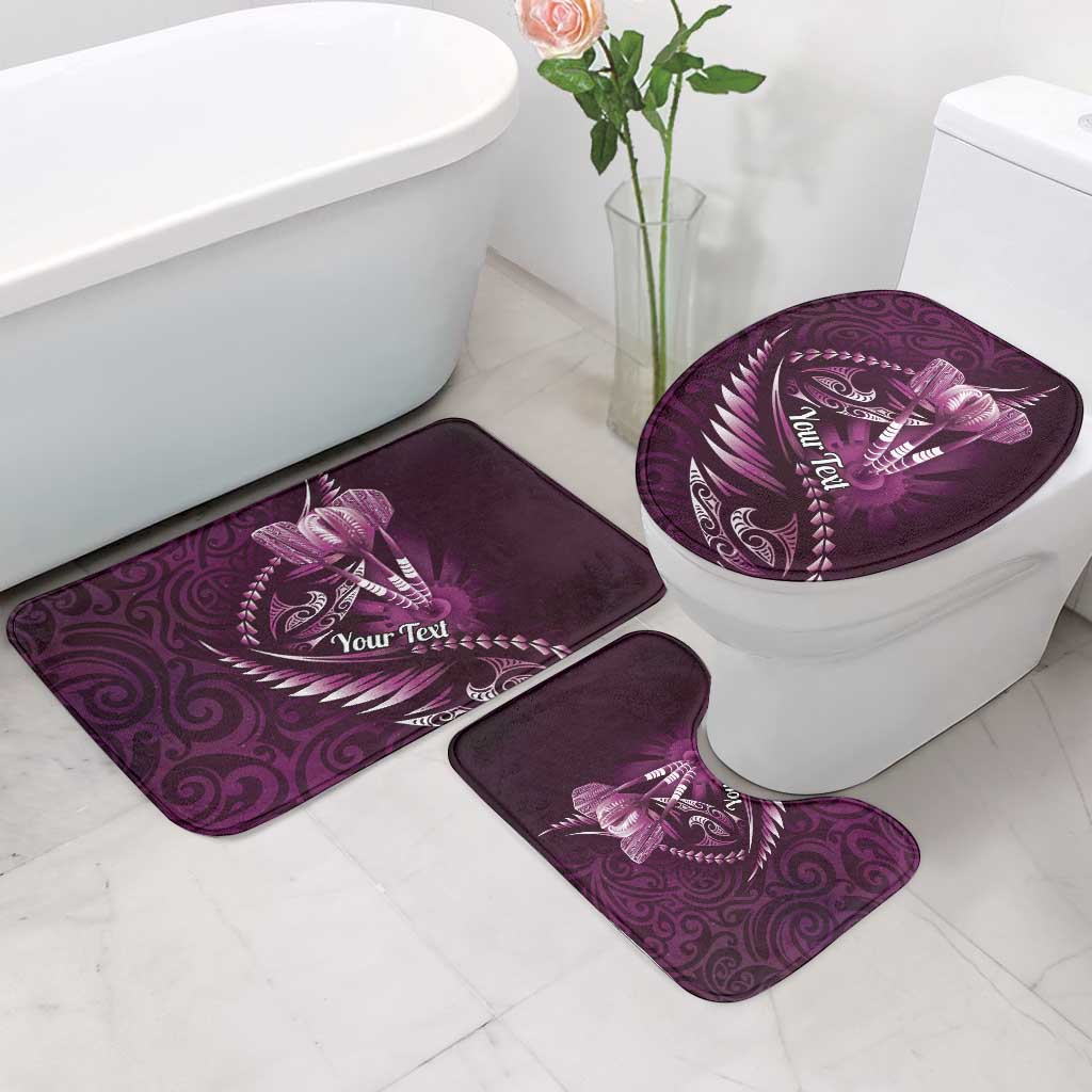 Personalised All Pink New Zealand Darts Bathroom Set Aoteroa Fern Maori Galaxy Style - Polynesian Pride