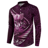 Personalised All Pink New Zealand Darts Button Sweatshirt Aoteroa Fern Maori Galaxy Style LT14 - Polynesian Pride