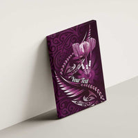 Personalised All Pink New Zealand Darts Canvas Wall Art Aoteroa Fern Maori Galaxy Style