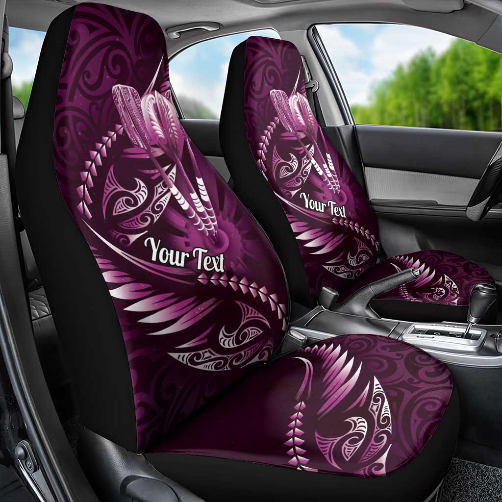 Personalised All Pink New Zealand Darts Car Seat Cover Aoteroa Fern Maori Galaxy Style LT14 - Polynesian Pride