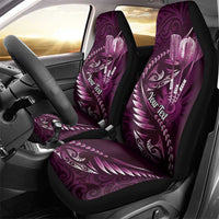 Personalised All Pink New Zealand Darts Car Seat Cover Aoteroa Fern Maori Galaxy Style LT14 - Polynesian Pride