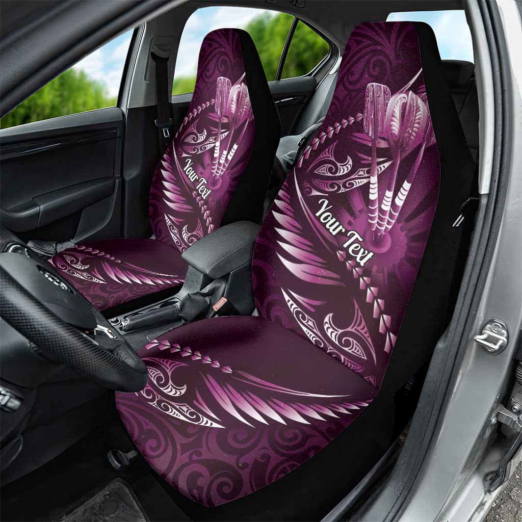 Personalised All Pink New Zealand Darts Car Seat Cover Aoteroa Fern Maori Galaxy Style LT14 - Polynesian Pride