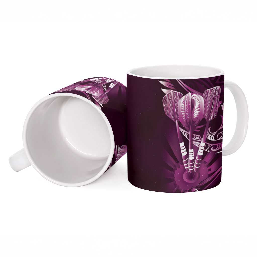 All Pink New Zealand Darts Ceramic Mug Aoteroa Fern Maori Galaxy Style - Polynesian Pride