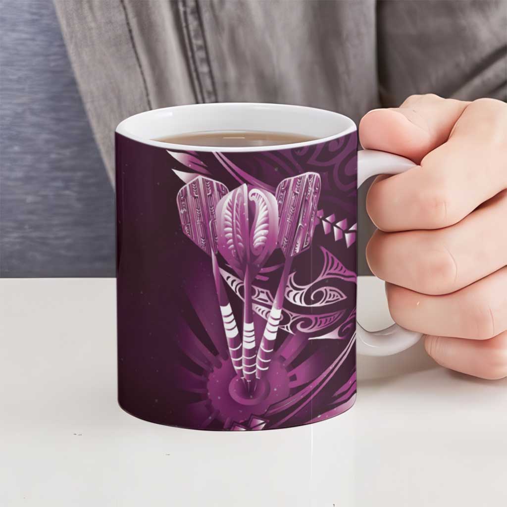 All Pink New Zealand Darts Ceramic Mug Aoteroa Fern Maori Galaxy Style - Polynesian Pride