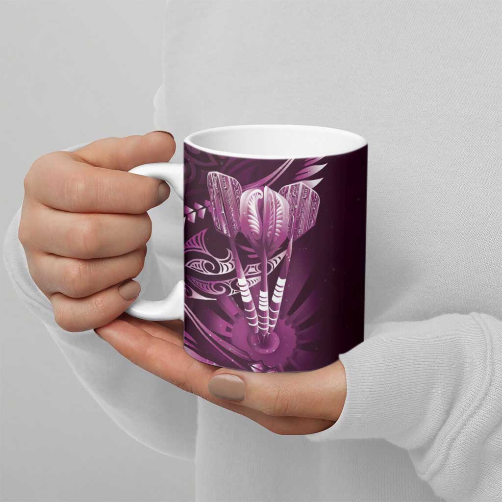All Pink New Zealand Darts Ceramic Mug Aoteroa Fern Maori Galaxy Style - Polynesian Pride