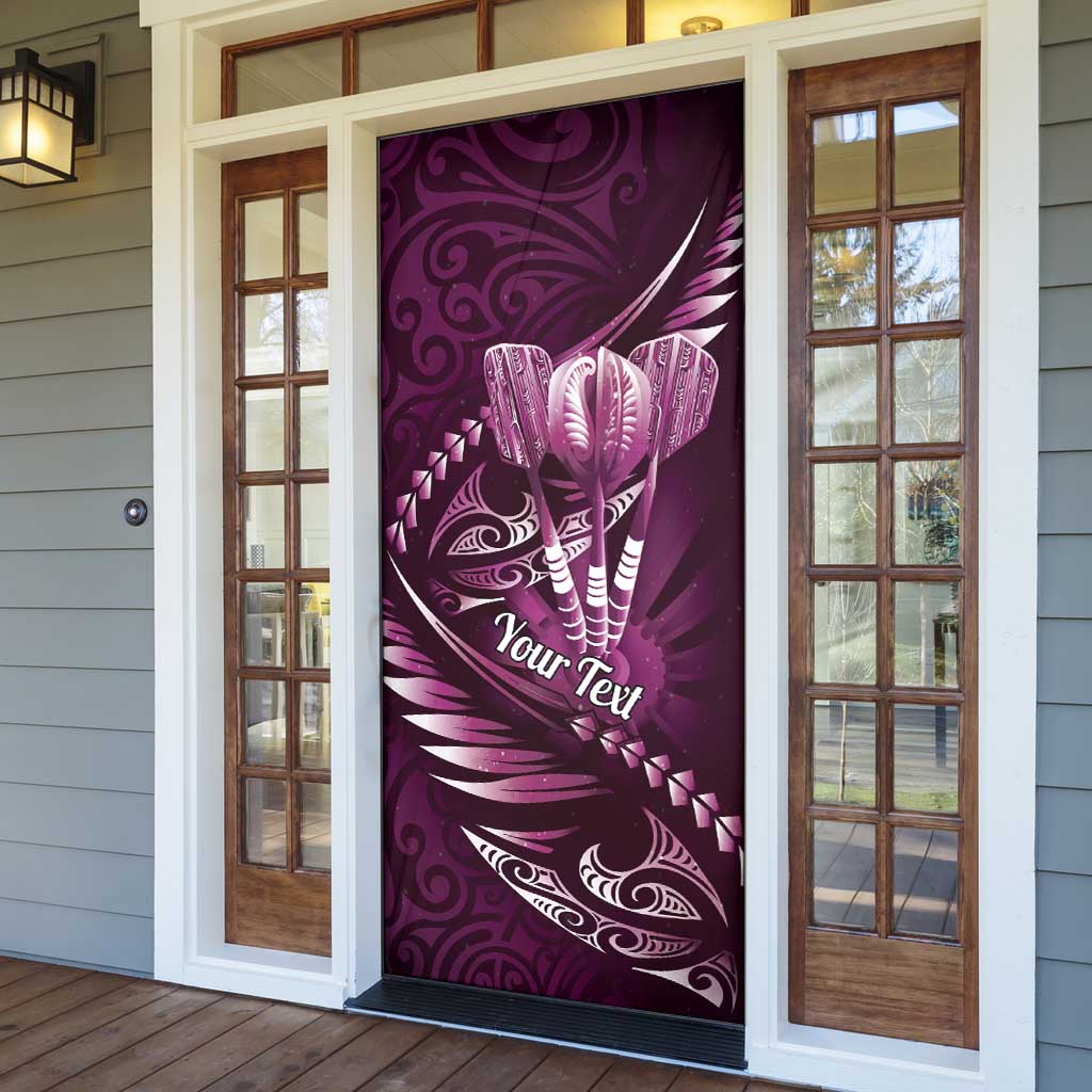 Personalised All Pink New Zealand Darts Door Cover Aoteroa Fern Maori Galaxy Style LT14 - Polynesian Pride