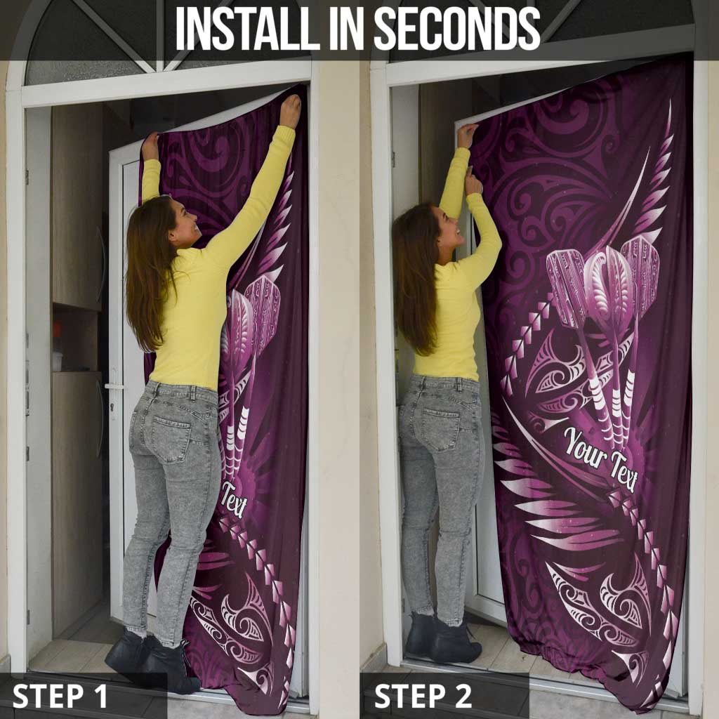 Personalised All Pink New Zealand Darts Door Cover Aoteroa Fern Maori Galaxy Style LT14 - Polynesian Pride