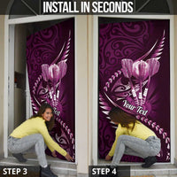 Personalised All Pink New Zealand Darts Door Cover Aoteroa Fern Maori Galaxy Style LT14 - Polynesian Pride