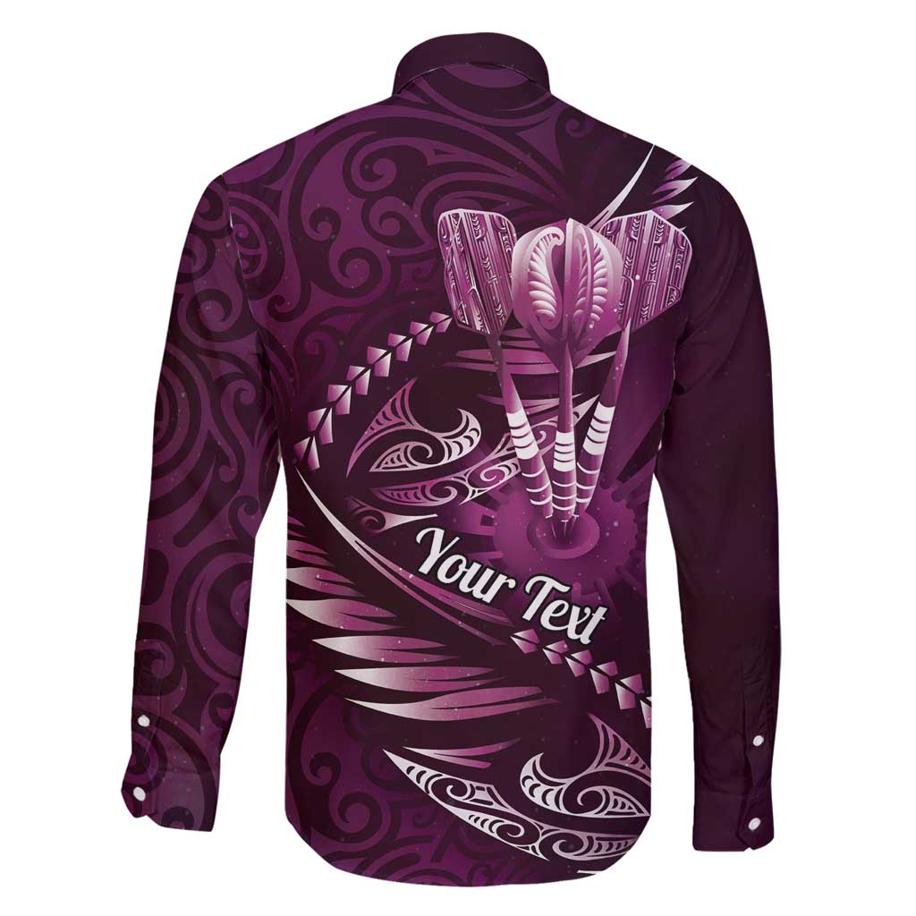 Personalised All Pink New Zealand Darts Family Matching Off Shoulder Maxi Dress and Hawaiian Shirt Aoteroa Fern Maori Galaxy Style LT14 - Polynesian Pride