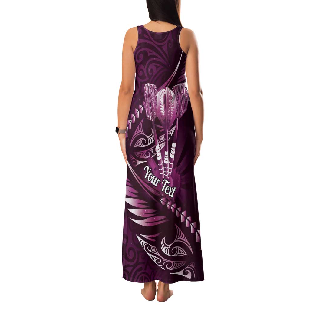 Personalised All Pink New Zealand Darts Family Matching Tank Maxi Dress and Hawaiian Shirt Aoteroa Fern Maori Galaxy Style LT14 - Polynesian Pride