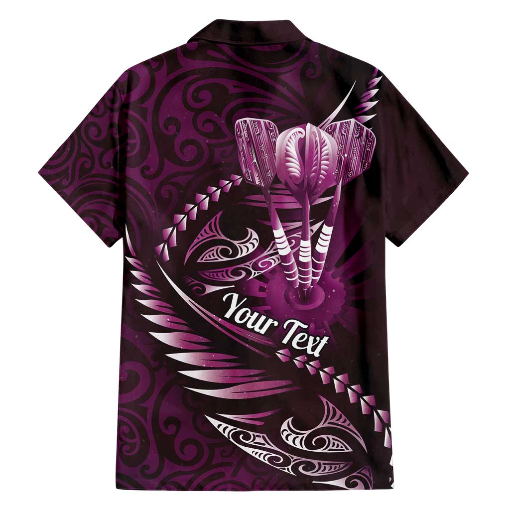 Personalised All Pink New Zealand Darts Hawaiian Shirt Aoteroa Fern Maori Galaxy Style LT14 - Polynesian Pride
