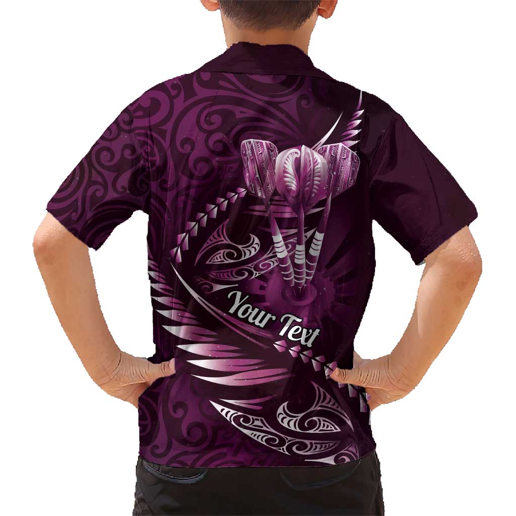 Personalised All Pink New Zealand Darts Hawaiian Shirt Aoteroa Fern Maori Galaxy Style LT14 - Polynesian Pride