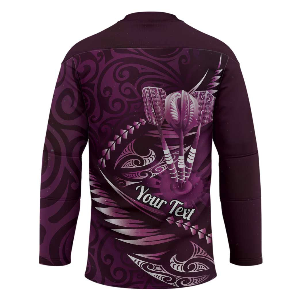 Personalised All Pink New Zealand Darts Hockey Jersey Aoteroa Fern Maori Galaxy Style LT14 - Polynesian Pride
