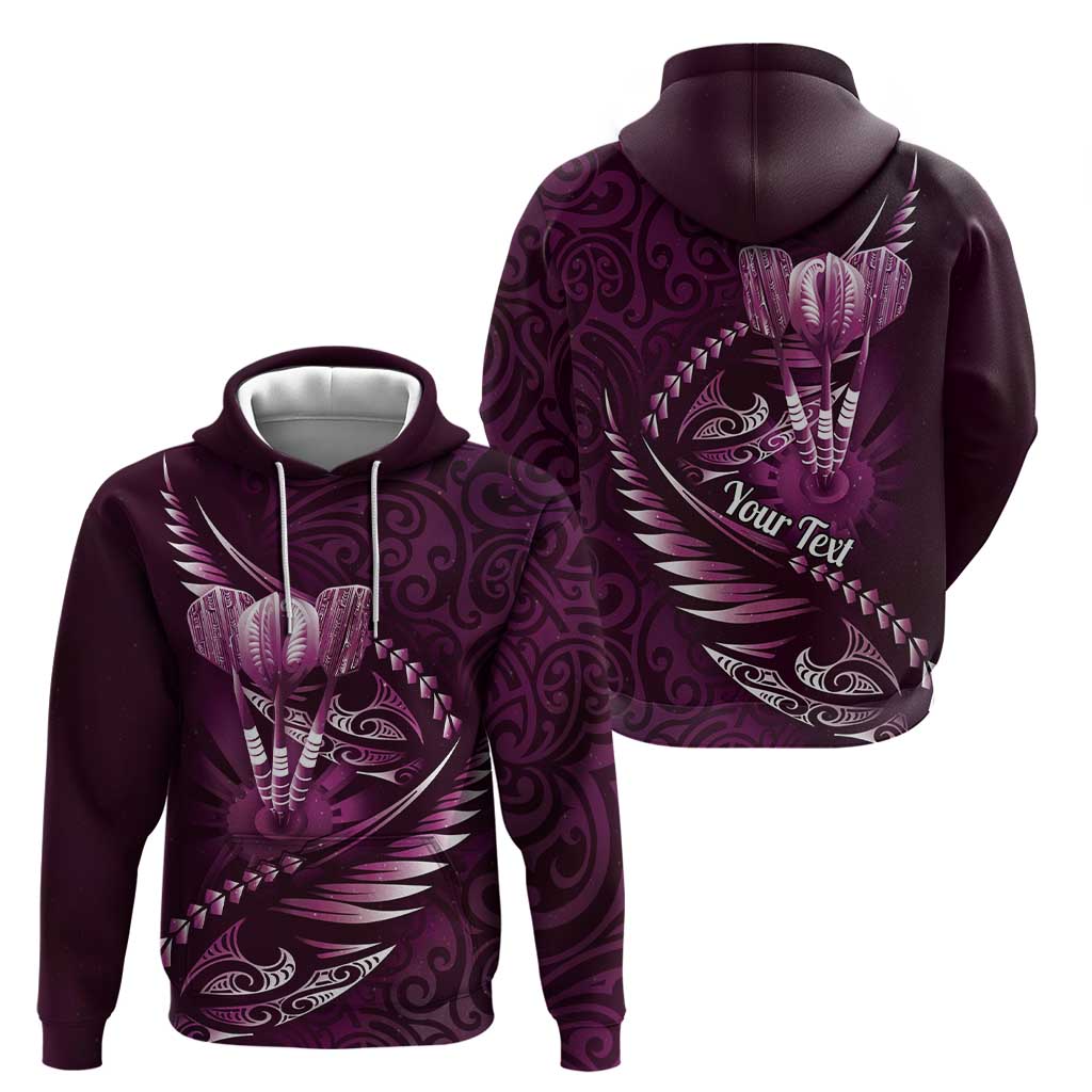 Personalised All Pink New Zealand Darts Hoodie Aoteroa Fern Maori Galaxy Style LT14 - Polynesian Pride