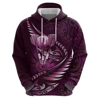 Personalised All Pink New Zealand Darts Hoodie Aoteroa Fern Maori Galaxy Style LT14 - Polynesian Pride