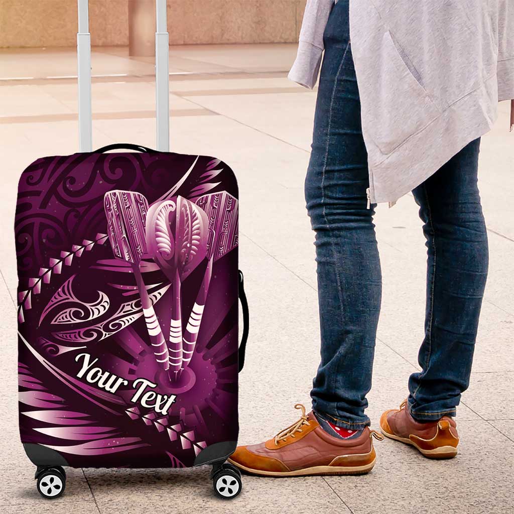 Personalised All Pink New Zealand Darts Luggage Cover Aoteroa Fern Maori Galaxy Style LT14 Pink - Polynesian Pride