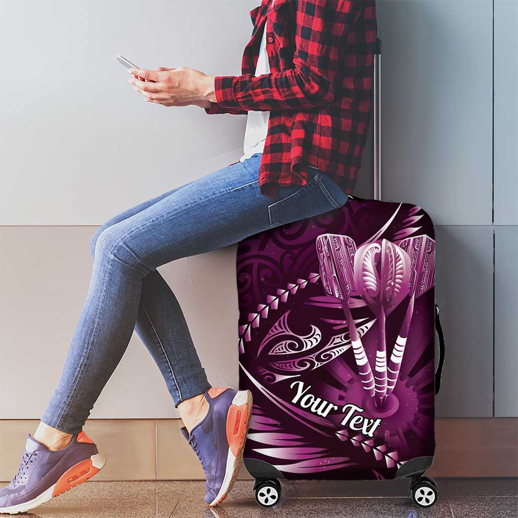 Personalised All Pink New Zealand Darts Luggage Cover Aoteroa Fern Maori Galaxy Style LT14 - Polynesian Pride