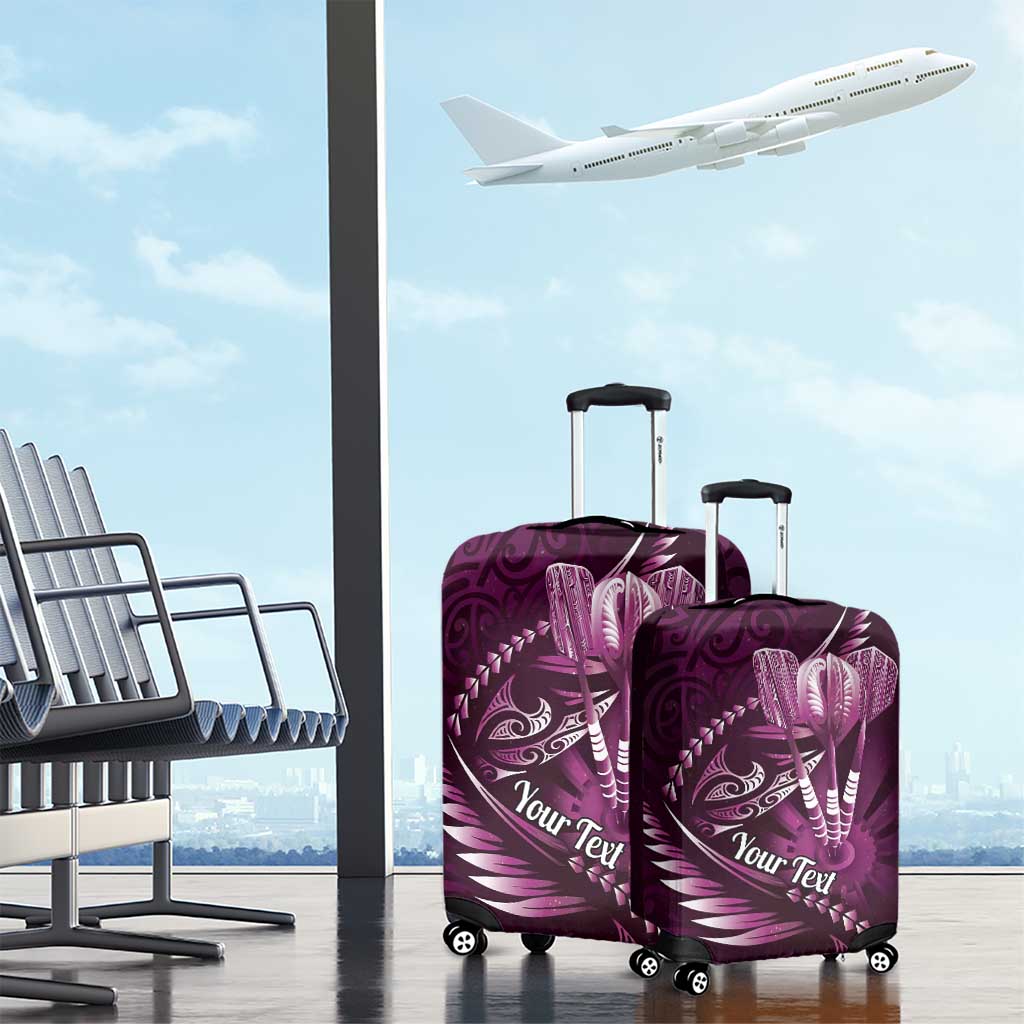 Personalised All Pink New Zealand Darts Luggage Cover Aoteroa Fern Maori Galaxy Style LT14 - Polynesian Pride