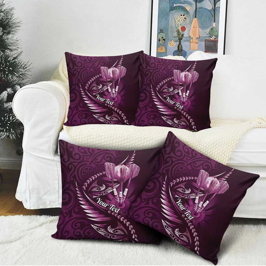 Personalised All Pink New Zealand Darts Pillow Cover Aoteroa Fern Maori Galaxy Style - Polynesian Pride