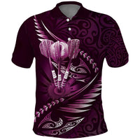 Personalised All Pink New Zealand Darts Polo Shirt Aoteroa Fern Maori Galaxy Style LT14 Pink - Polynesian Pride