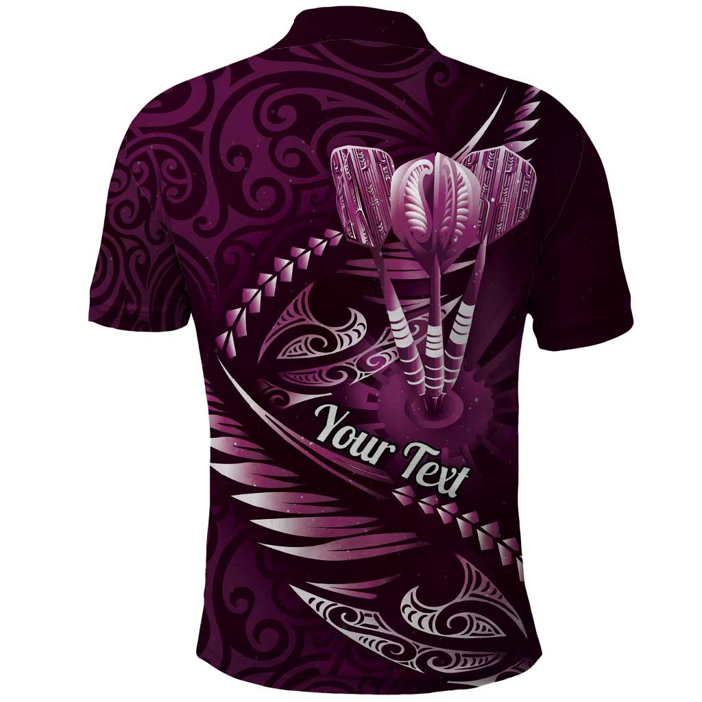 Personalised All Pink New Zealand Darts Polo Shirt Aoteroa Fern Maori Galaxy Style LT14 - Polynesian Pride