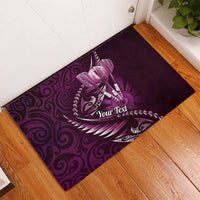 Personalised All Pink New Zealand Darts Rubber Doormat Aoteroa Fern Maori Galaxy Style LT14 - Polynesian Pride
