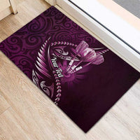 Personalised All Pink New Zealand Darts Rubber Doormat Aoteroa Fern Maori Galaxy Style LT14 - Polynesian Pride
