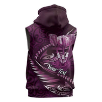 Personalised All Pink New Zealand Darts Sleeveless Hoodie Aoteroa Fern Maori Galaxy Style LT14 - Polynesian Pride
