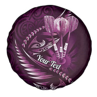 Personalised All Pink New Zealand Darts Spare Tire Cover Aoteroa Fern Maori Galaxy Style LT14 - Polynesian Pride