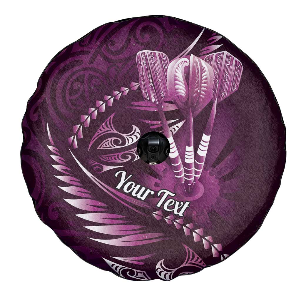 Personalised All Pink New Zealand Darts Spare Tire Cover Aoteroa Fern Maori Galaxy Style LT14 - Polynesian Pride