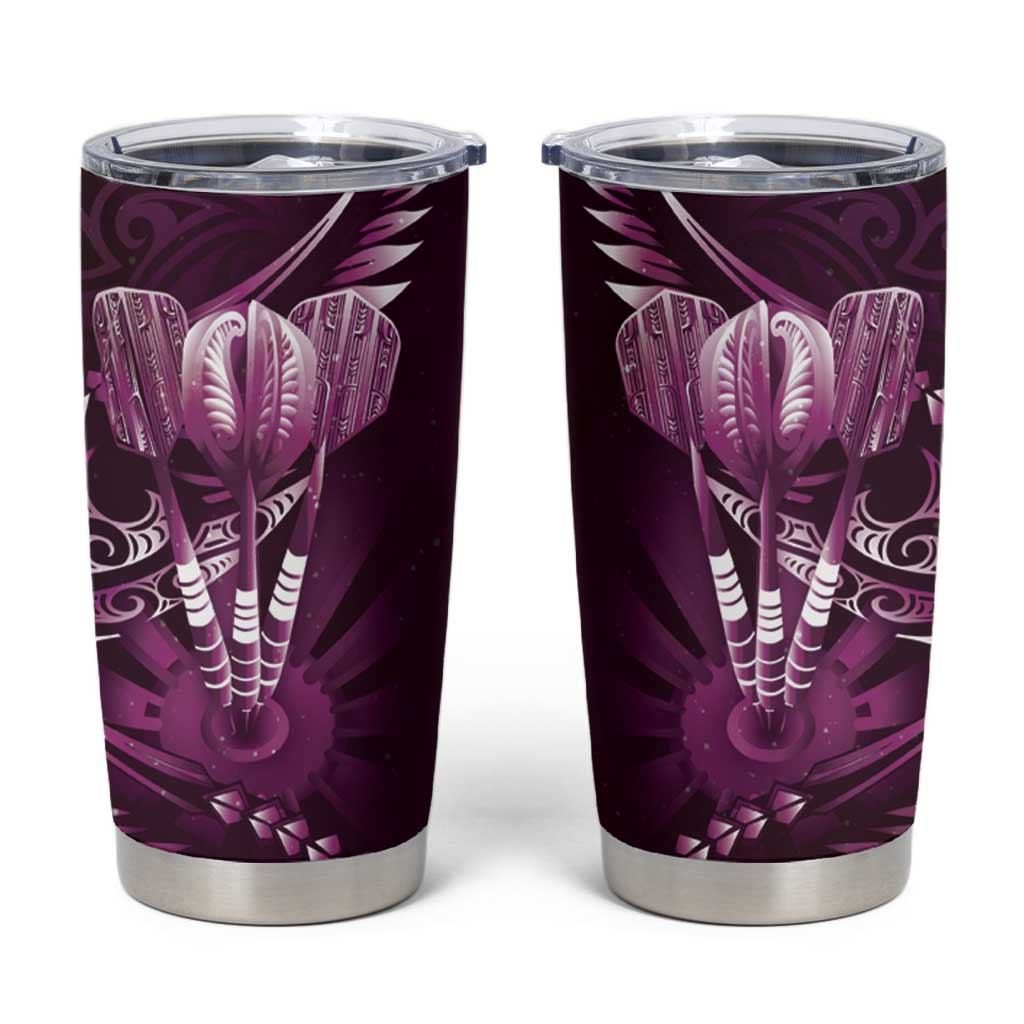 All Pink New Zealand Darts Tumbler Cup Aoteroa Fern Maori Galaxy Style LT14 Pink - Polynesian Pride