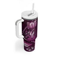 All Pink New Zealand Darts Tumbler With Handle Aoteroa Fern Maori Galaxy Style