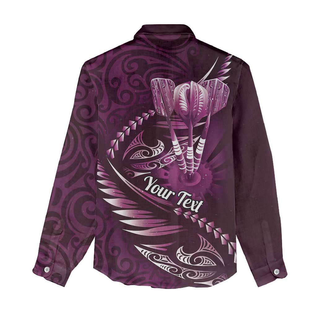 Personalised All Pink New Zealand Darts Women Casual Shirt Aoteroa Fern Maori Galaxy Style LT14 - Polynesian Pride