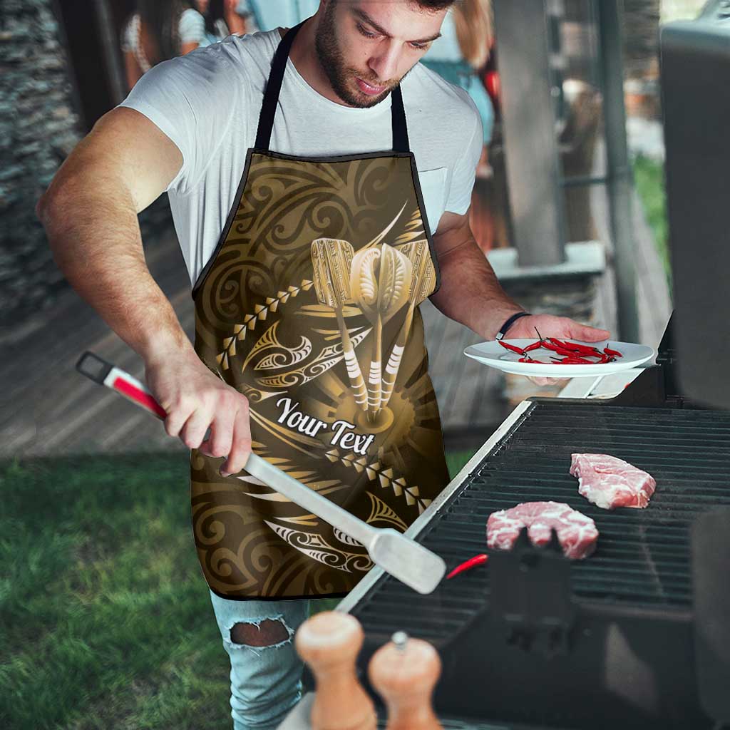 Personalised All Gold New Zealand Darts Apron Aoteroa Fern Maori Galaxy Style - Polynesian Pride