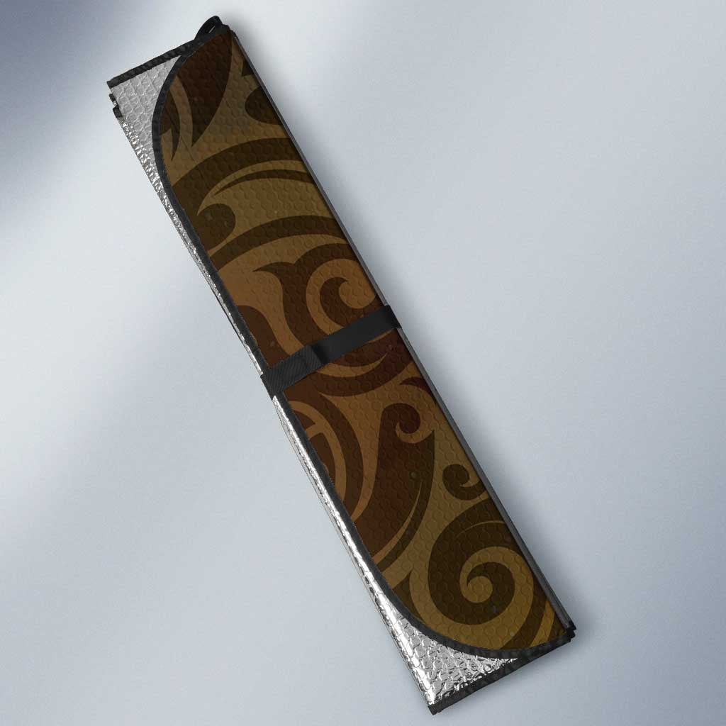 Personalised All Gold New Zealand Darts Auto Sun Shade Aoteroa Fern Maori Galaxy Style - Polynesian Pride