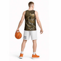 Personalised All Gold New Zealand Darts Basketball Jersey Aoteroa Fern Maori Galaxy Style LT14 - Polynesian Pride